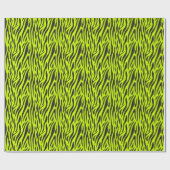 Fluorescerend Limoengroen Klein Zebraprint Cadeaupapier (Vlak)
