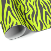 Fluorescerend Limoengroen Klein Zebraprint Cadeaupapier (Rol Hoek)