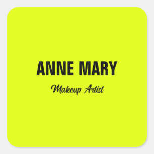 Fluorescerend Neon Geel Helder Kleurrijk Maatwerk  Vierkante Sticker