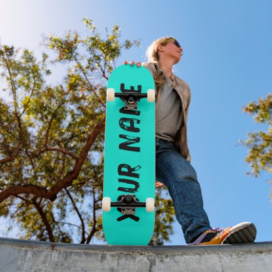 Fluorescerend Neon Hemelblauw Persoonlijk Skateboard (Buiten 1)