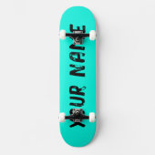 Fluorescerend neon hemelsblauw persoonlijk skateboard (Voorkant)