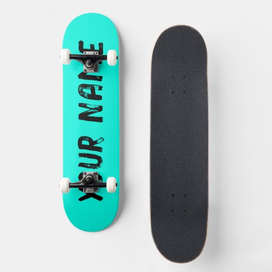 Fluorescerend neon hemelsblauw persoonlijk skateboard (Voorkant)