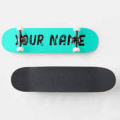 Fluorescerend neon hemelsblauw persoonlijk skateboard (Horizontaal)