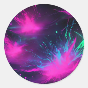 Fluorescerend neon op zwart ronde sticker