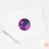 Fluorescerend neon op zwart ronde sticker (Envelop)