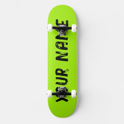 Fluorescerend neongroen persoonlijk skateboard (Voorkant)