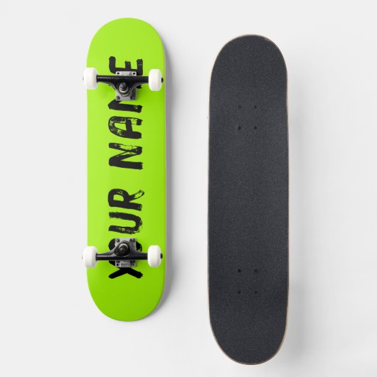 Fluorescerend neongroen persoonlijk skateboard (Voorkant)