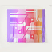 fluorescerend pastel geometrisch patroon wandtapij wandkleed (Voorkant (horizontaal))