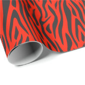 Fluorescerend Rode Kleine Zebraprint Cadeaupapier (Rol Hoek)