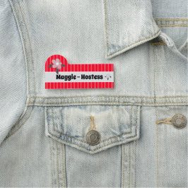 Fluorescerend rood, gemakkelijk te lezen naamplaatje