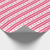 Fluorescerend Roze Dodo Streep Cadeaupapier (Hoek)
