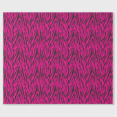 Fluorescerend Roze Kleine Zebraprint Cadeaupapier (Vlak)