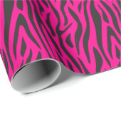Fluorescerend Roze Kleine Zebraprint Cadeaupapier (Rol Hoek)