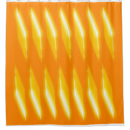 Fluorescerend Sinaasappel en wit Rhombus-patroon Douchegordijn