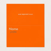 fluorescerend sinaasappel visitekaartje (Buitenkant ongevouwen)