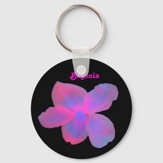 Fluorescerende Begonia aanpasbare sleutelhanger (Voorkant)