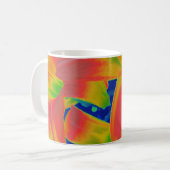 fluorescerende bloemen koffiemok (Voorkant links)