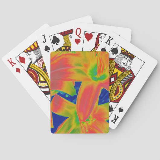 fluorescerende bloemen pokerkaarten (Achterkant)