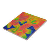 fluorescerende bloemen tegeltje (Zijkant)