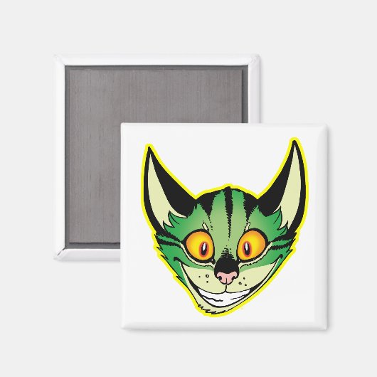 Fluorescerende Cartoon Kat Magneet (Voorkant / Achterkant)