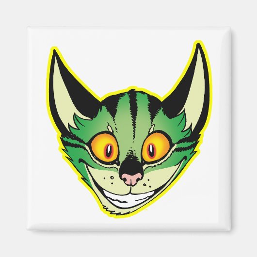 Fluorescerende Cartoon Kat Magneet (Voorkant)