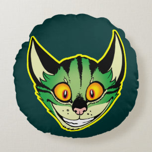Fluorescerende Cartoon Kat Ronde Kussen