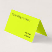 fluorescerende gele vaste kleur visitekaartje (Achterkant)