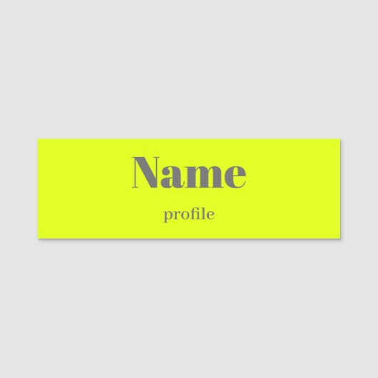 fluorescerende gele vetbenaming naamplaatje (Voorkant)