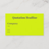 fluorescerende gele vetbenaming visitekaartje (Achterkant)