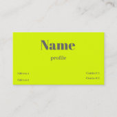 fluorescerende gele vetbenaming visitekaartje (Voorkant)