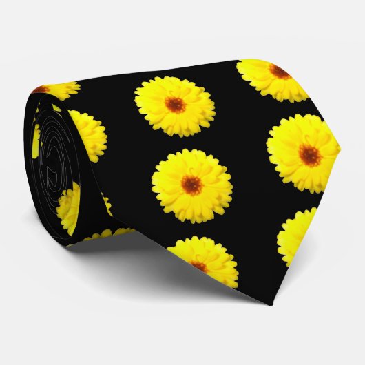 Fluorescerende Goudsbloem Bloemendassen Stropdas (Opgerold)