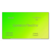 fluorescerende groene gradiënt magnetisch visitekaartje (Voorkant)
