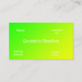 fluorescerende groene gradiënt visitekaartje (Voorkant)