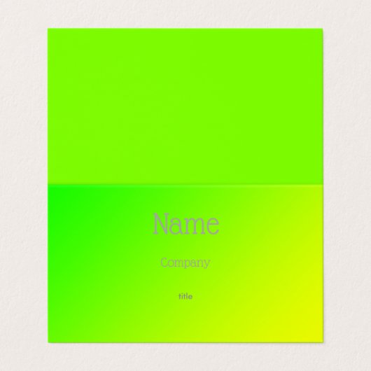 fluorescerende groene gradiënt visitekaartje (Buitenkant ongevouwen)