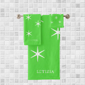 Fluorescerende groene witte sprankelingen bad handdoek