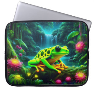 fluorescerende kikker laptop sleeve