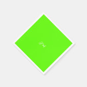 Fluorescerende neon groene effen kleur initialen n servet (Hoek)
