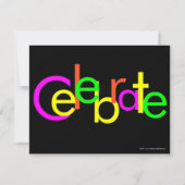 Fluorescerende neonlichten Dance Party uitnodiging (Achterkant)