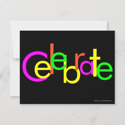 Fluorescerende neonlichten Dance Party uitnodiging (Achterkant)