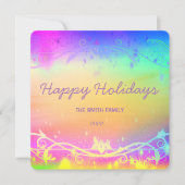 Fluorescerende paarse Kerstachtergrond Vakantie Au Feestdagenkaart (Voorkant)