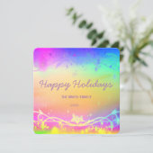 Fluorescerende paarse Kerstachtergrond Vakantie Au Feestdagenkaart (Staand voorkant)