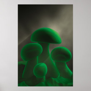 Fluorescerende paddenstoelen poster