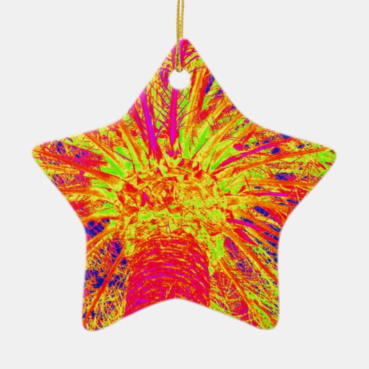 fluorescerende palm keramisch ornament (Voorkant)