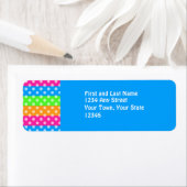 Fluorescerende regenboog met stippen etiket (Insitu)