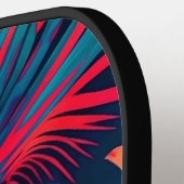 Fluorescerende tropische Waterverf palmbladeren na Pickleball Paddle (Links Detail)