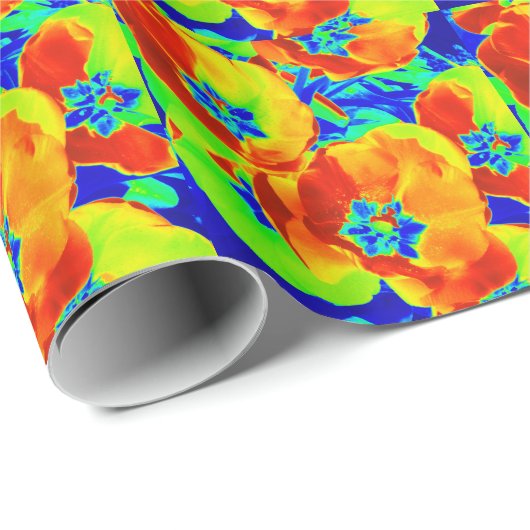 fluorescerende tulpen cadeaupapier (Rol Hoek)