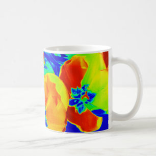 fluorescerende tulpen koffiemok