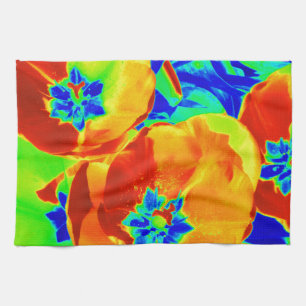 fluorescerende tulpen theedoek