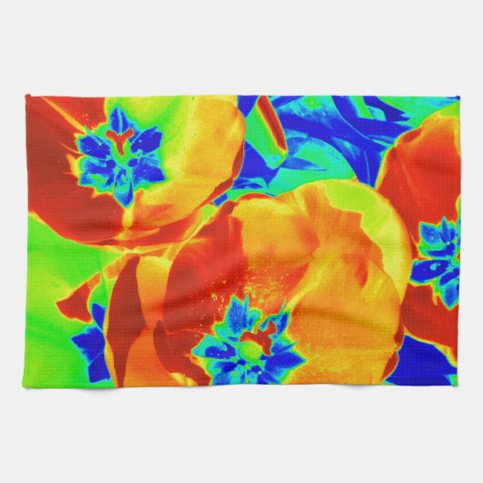 fluorescerende tulpen theedoek (Horizontaal)