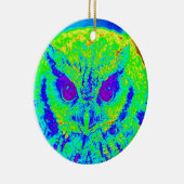 fluorescerende uil keramisch ornament (Rechts)